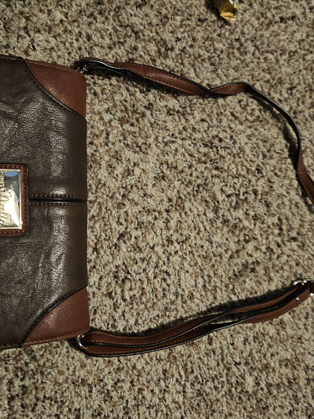 Brown Leather Crossbody Bag - Unbranded